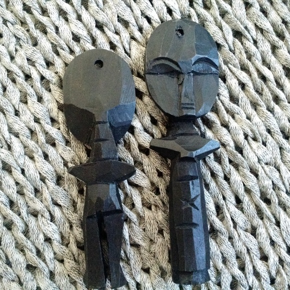 KENYA Ashante Ebony Vintage Wood Doll Pendent - Picture 6 of 8